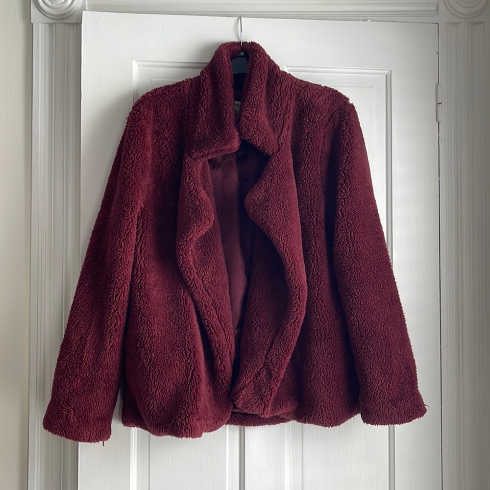 Charlotte Russe Maroon Teddy Coat NWOT